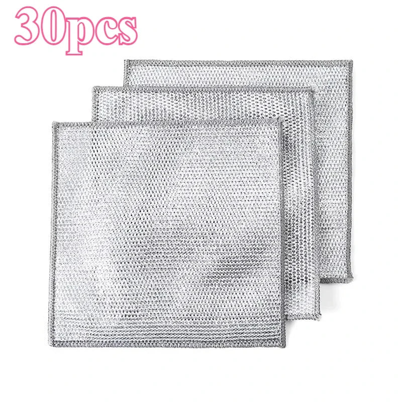Life & Living Co. Reusable Steel Wire Dish Scrubber Pads – Oil-Repellent, Heavy-Duty Cleaning for Pots & Pans
