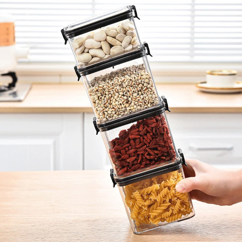 Life & Living Co. Airtight Sealed Storage Jars Set – Moisture-Proof Kitchen Canisters with Silicone Seal, 460ml–1800ml