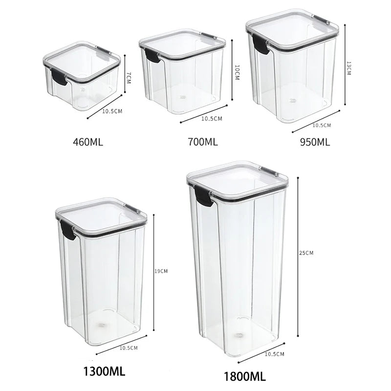 Life & Living Co. Airtight Sealed Storage Jars Set – Moisture-Proof Kitchen Canisters with Silicone Seal, 460ml–1800ml