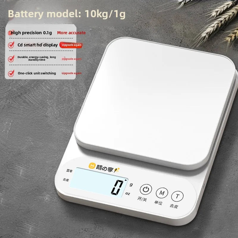 Life & Living Co. High-Precision Digital Kitchen Food Scale – 10kg Capacity, Battery & USB Charging Models