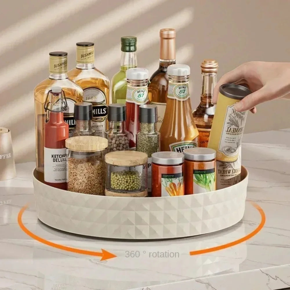 Life & Living Co. 360° Rotating Countertop Spice & Condiment Organizer – Lazy Susan Turntable for Kitchen Spices & Sauces