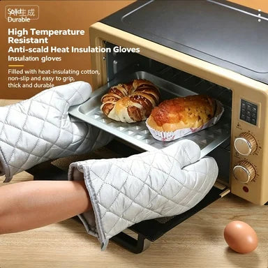 Life & Living Co. Heat-Resistant Kitchen Oven Gloves – Anti-Slip, Extra-Thick Padding for Oven, Grill & Stovetop