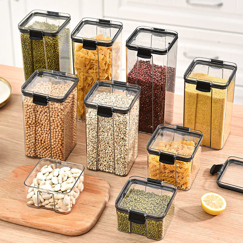 Life & Living Co. Airtight Sealed Storage Jars Set – Moisture-Proof Kitchen Canisters with Silicone Seal, 460ml–1800ml