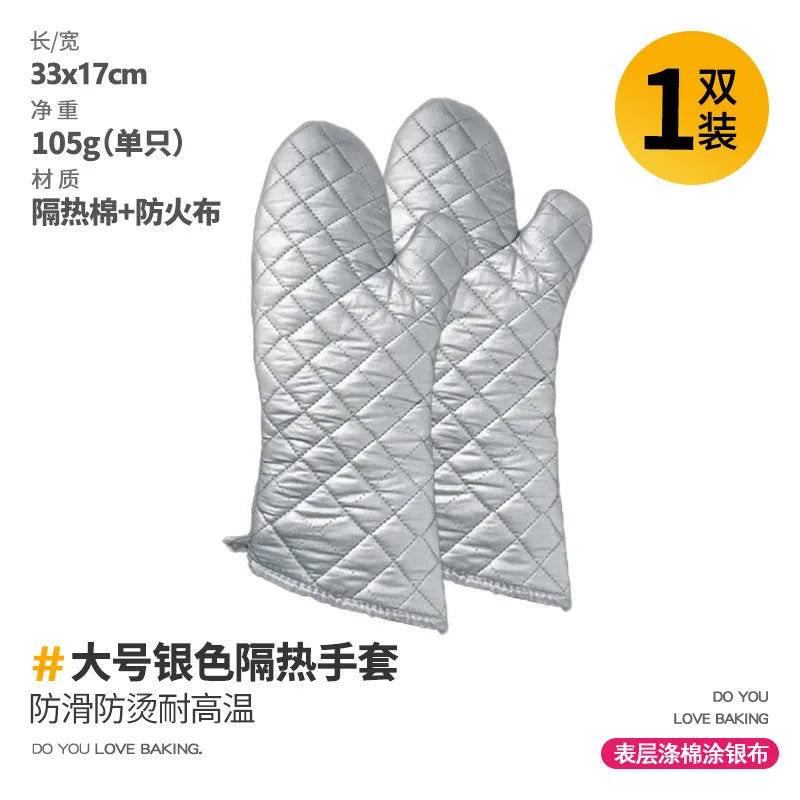 Life & Living Co. Heat-Resistant Kitchen Oven Gloves – Anti-Slip, Extra-Thick Padding for Oven, Grill & Stovetop