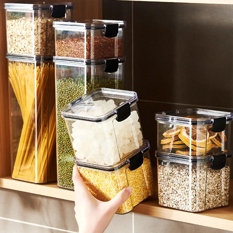 Life & Living Co. Airtight Sealed Storage Jars Set – Moisture-Proof Kitchen Canisters with Silicone Seal, 460ml–1800ml