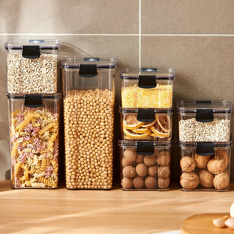 Life & Living Co. Airtight Sealed Storage Jars Set – Moisture-Proof Kitchen Canisters with Silicone Seal, 460ml–1800ml