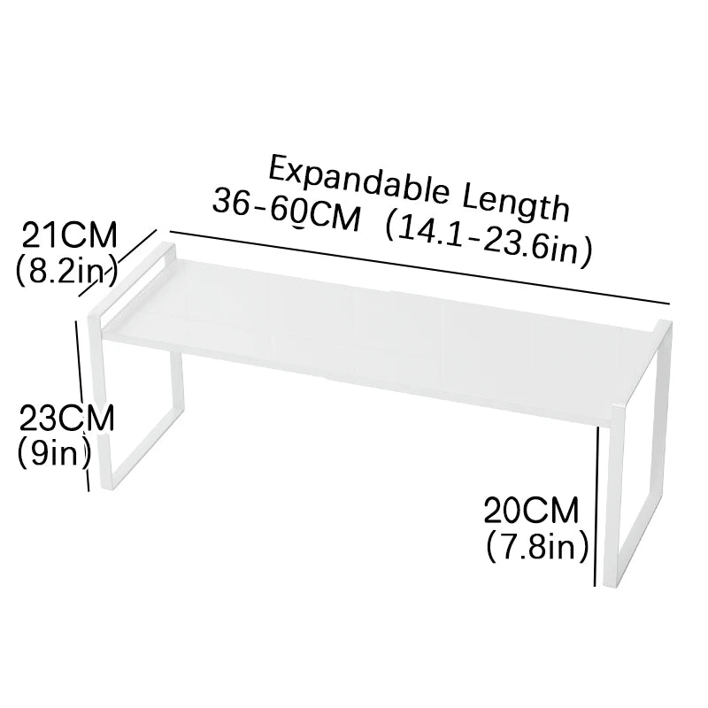 Life & Living Co. Extendable Under-Sink Storage Rack – Adjustable Metal Organizer for Kitchen & Bathroom Cabinets