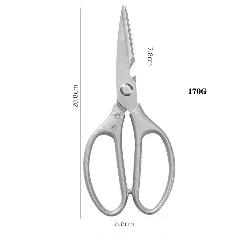 Life & Living Co. Heavy-Duty Stainless Steel Kitchen Scissors – Multi-Purpose Shears for Meat, Poultry, Herbs & More