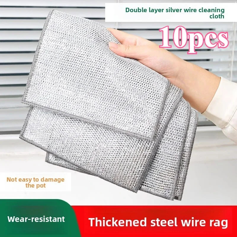 Life & Living Co. Reusable Steel Wire Dish Scrubber Pads – Oil-Repellent, Heavy-Duty Cleaning for Pots & Pans