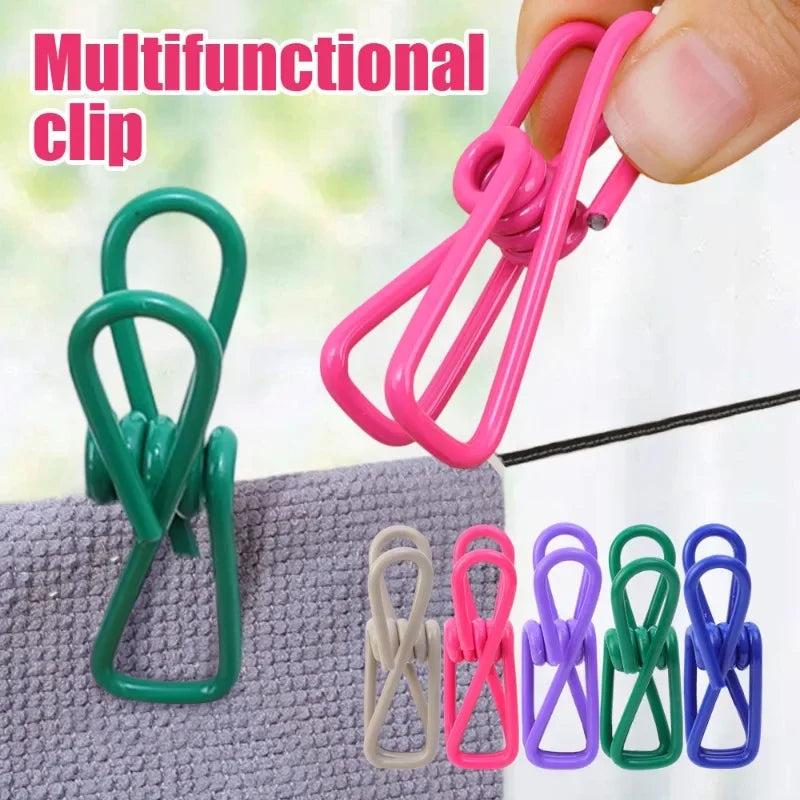 Life & Living Co. Colorful Metal Food Sealing Clips – Reusable Stainless Steel Bag Clips for Food Freshness