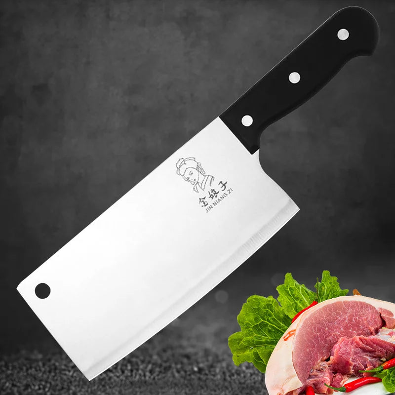 Life & Living Co. Professional Chinese Butcher Cleaver – 3Cr13Mov Stainless Steel Heavy-Duty Kitchen Cleaver