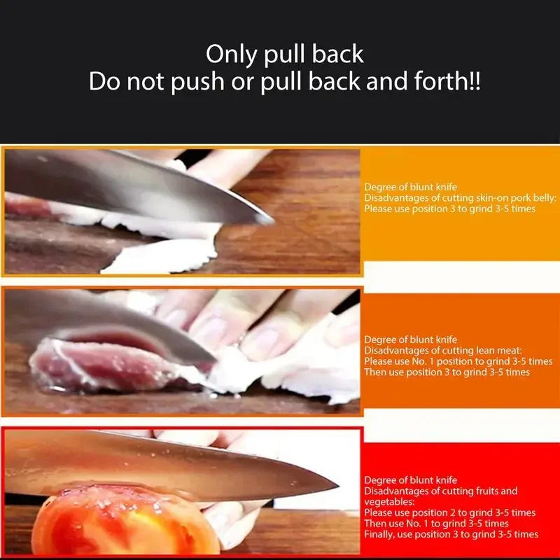 Life & Living Co. 4-Stage Knife Sharpener – Handheld Non-Slip Sharpener for Kitchen Knives