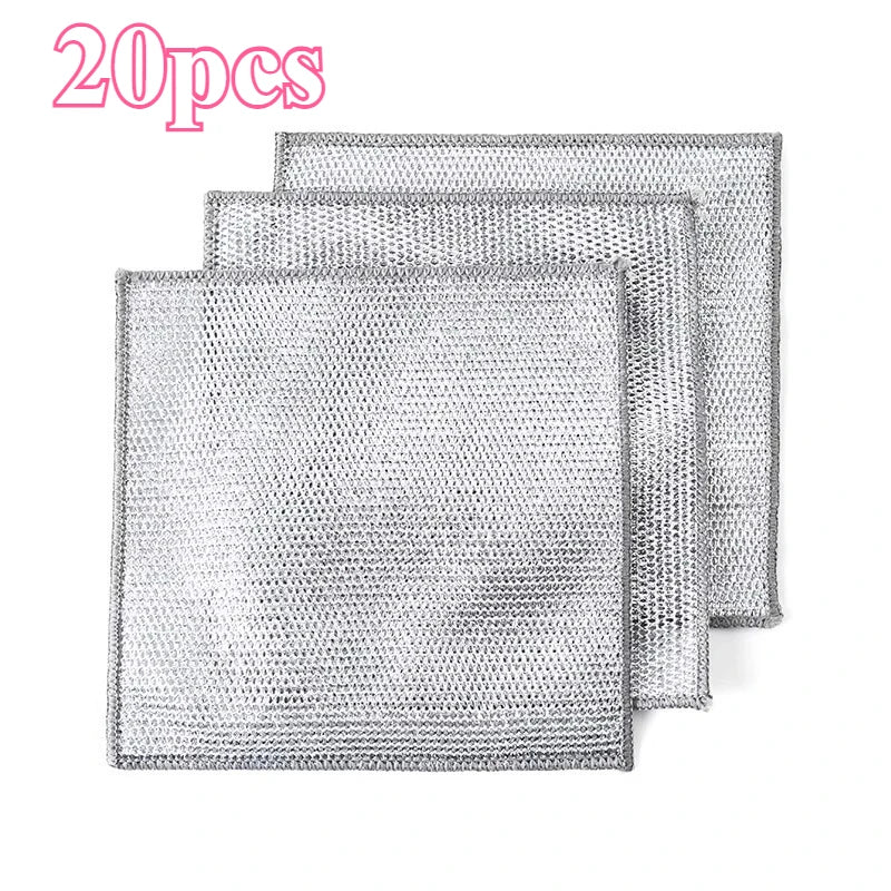 Life & Living Co. Reusable Steel Wire Dish Scrubber Pads – Oil-Repellent, Heavy-Duty Cleaning for Pots & Pans