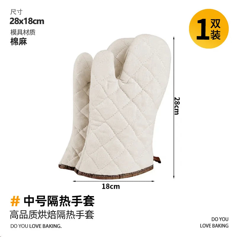 Life & Living Co. Heat-Resistant Kitchen Oven Gloves – Anti-Slip, Extra-Thick Padding for Oven, Grill & Stovetop