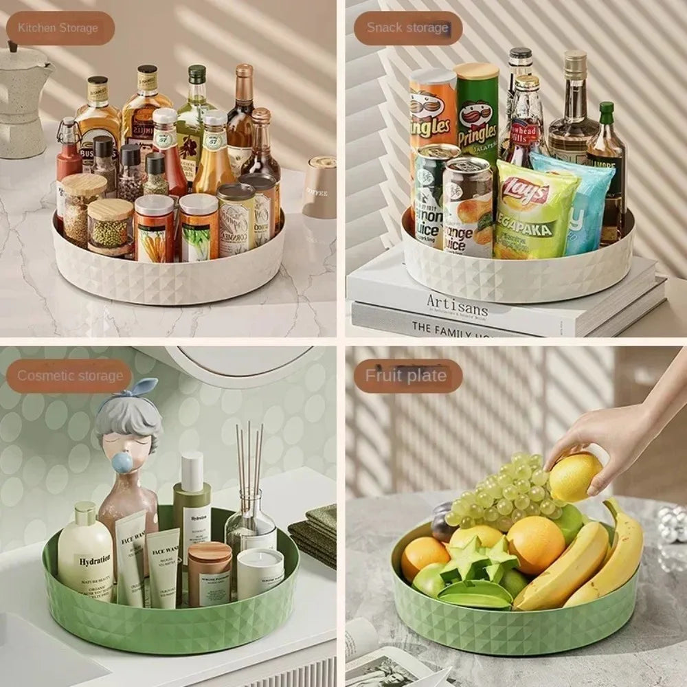 Life & Living Co. 360° Rotating Countertop Spice & Condiment Organizer – Lazy Susan Turntable for Kitchen Spices & Sauces