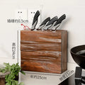 Life & Living Co. Solid Wood Kitchen Utensil & Knife Block – Wall-Mounted Hanging Rack for Spatulas, Ladles & Tongs
