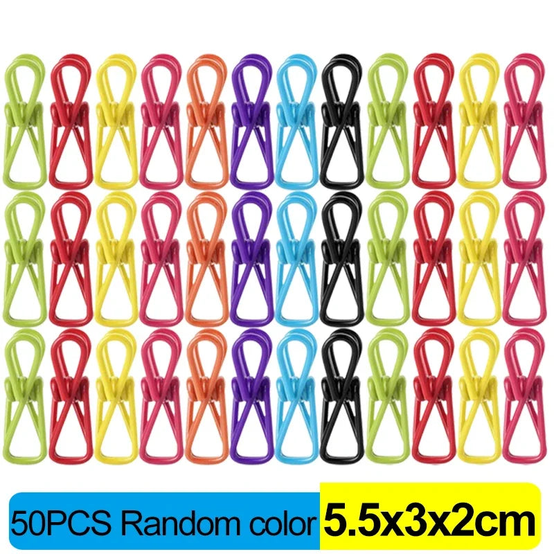 Life & Living Co. Colorful Metal Food Sealing Clips – Reusable Stainless Steel Bag Clips for Food Freshness