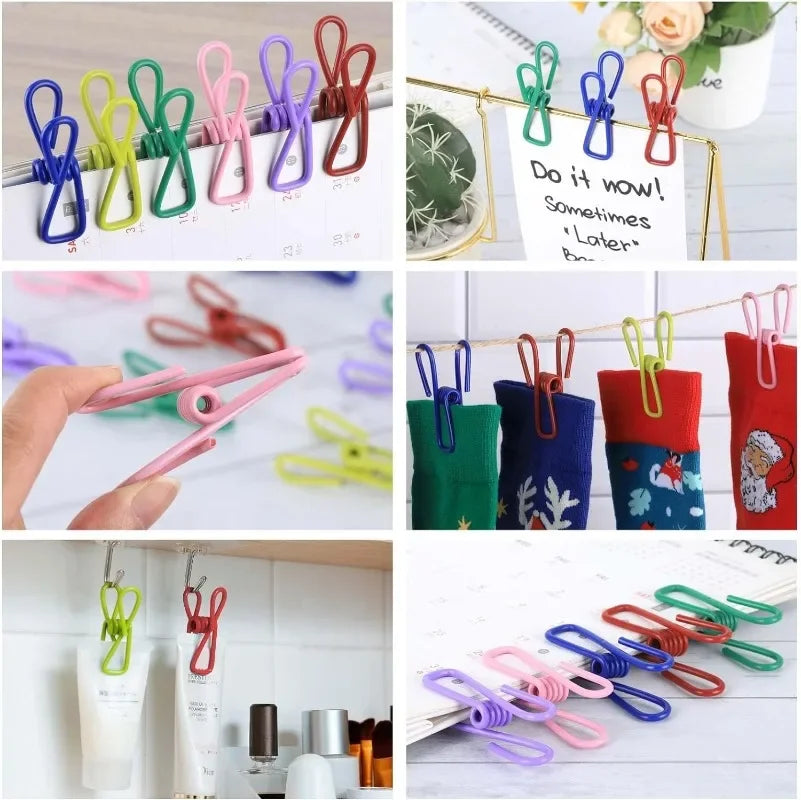 Life & Living Co. Colorful Metal Food Sealing Clips – Reusable Stainless Steel Bag Clips for Food Freshness