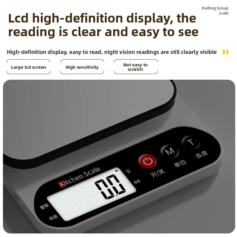 Life & Living Co. High-Precision Digital Kitchen Food Scale – 10kg Capacity, Battery & USB Charging Models
