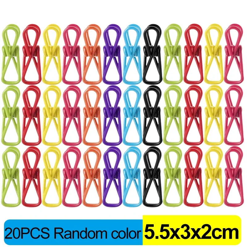 Life & Living Co. Colorful Metal Food Sealing Clips – Reusable Stainless Steel Bag Clips for Food Freshness