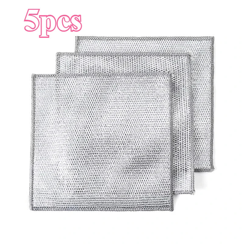 Life & Living Co. Reusable Steel Wire Dish Scrubber Pads – Oil-Repellent, Heavy-Duty Cleaning for Pots & Pans