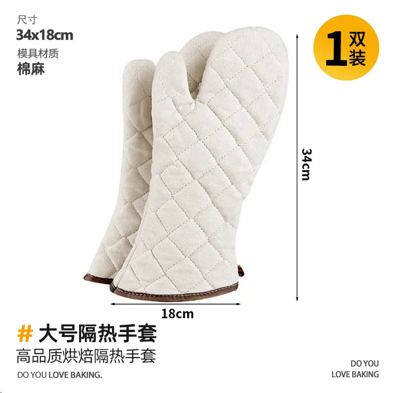 Life & Living Co. Heat-Resistant Kitchen Oven Gloves – Anti-Slip, Extra-Thick Padding for Oven, Grill & Stovetop