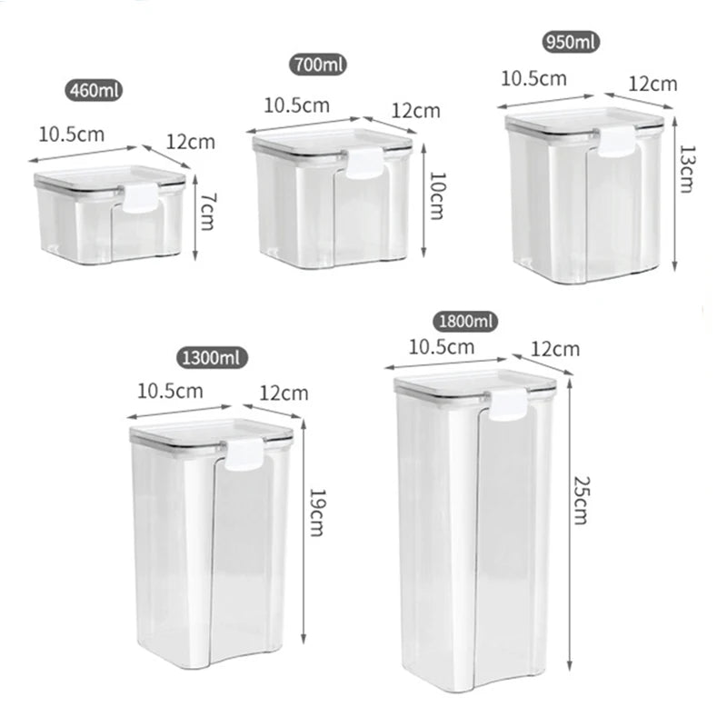 Life & Living Co. Airtight Sealed Storage Jars Set – Moisture-Proof Kitchen Canisters with Silicone Seal, 460ml–1800ml