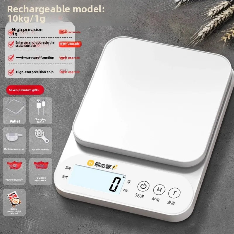 Life & Living Co. High-Precision Digital Kitchen Food Scale – 10kg Capacity, Battery & USB Charging Models