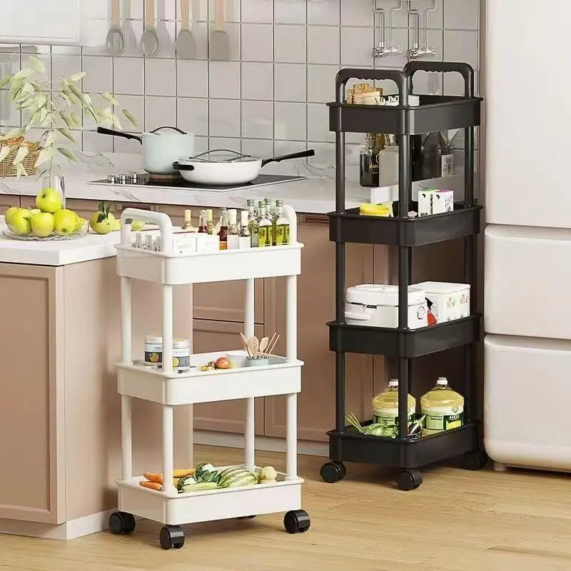Life & Living Co. 5-Layer Mobile Storage Trolley – Rolling Kitchen & Pantry Cart in Black or White