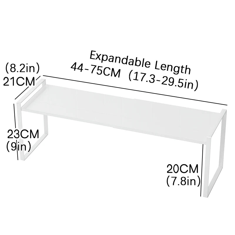Life & Living Co. Extendable Under-Sink Storage Rack – Adjustable Metal Organizer for Kitchen & Bathroom Cabinets