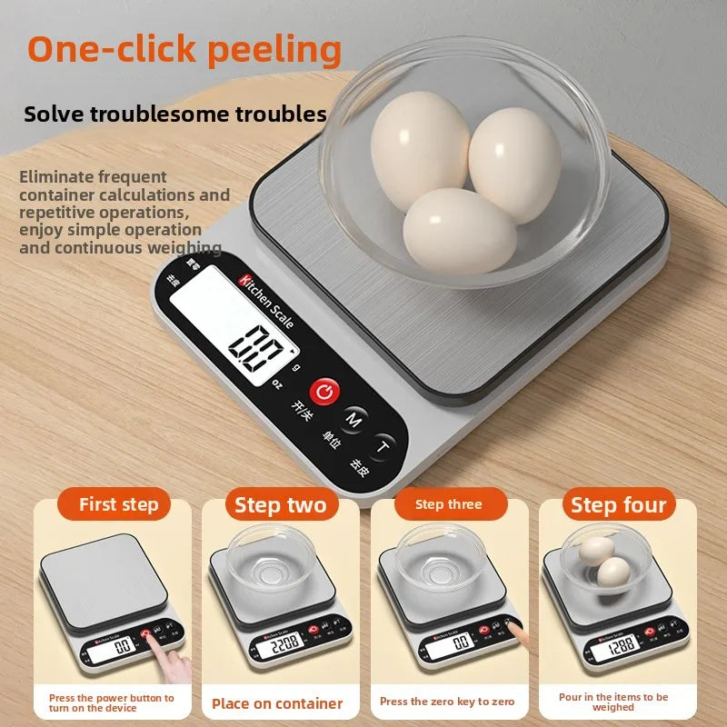 Life & Living Co. High-Precision Digital Kitchen Food Scale – 10kg Capacity, Battery & USB Charging Models